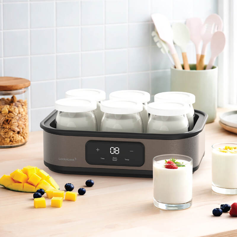LocknLock Digital Yogurt Maker 220-240V, 50/60Hz, 20W, 1.08L - Gray - EJY213GRY, , large image number null